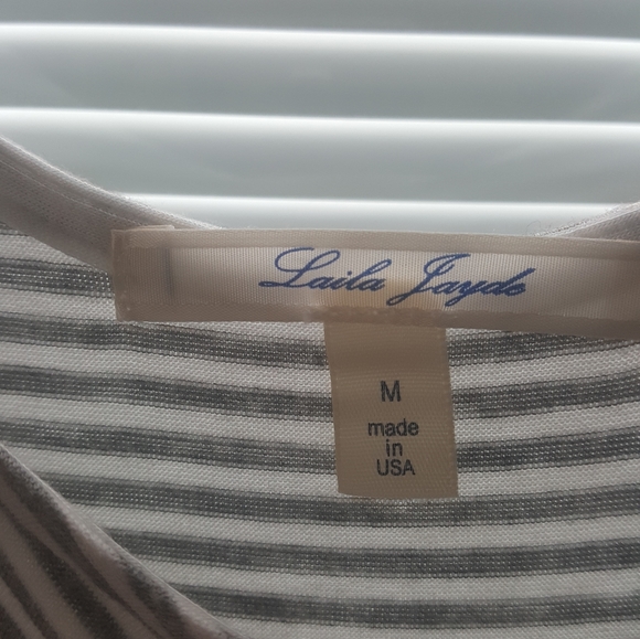 Gray&White Striped Summer Dress - Picture 3 of 3